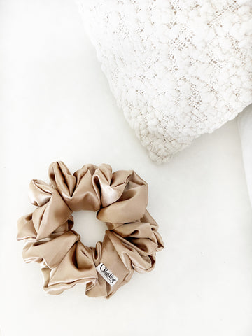 *Boston* The Luxe Satin Scrunchie - Dark Gold/Bronze