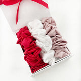 *Friendsmas* The Luxe Satin Scrunchie gift set - Red, White, Pink