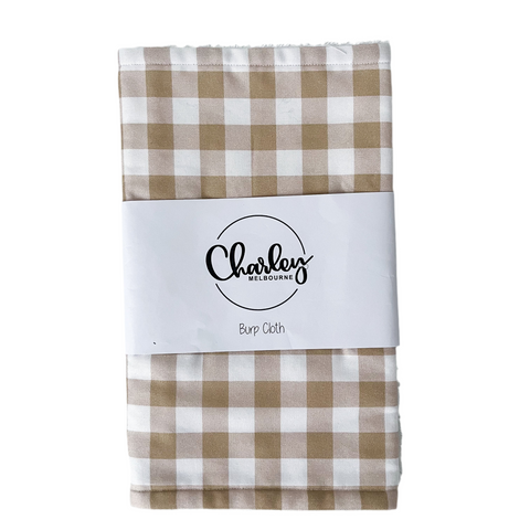 Neutral Gingham Burp Cloth