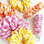 Lemon Gingham Scrunchie