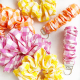 Lemon Gingham Scrunchie