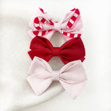 Candy Cane Christmas Bow Set