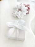 *Winter* The Luxe Satin Scrunchie -  White
