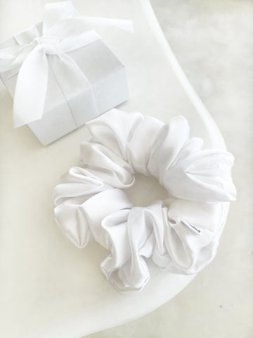 *Winter* The Luxe Satin Scrunchie -  White