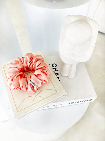 *Coco* The Luxe Satin Scrunchie - Coral