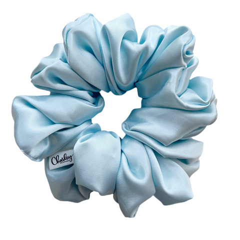 The Luxe Satin Scrunchie - Blue Sky