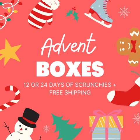 Christmas Advent Calendar Gift Box |Limited Edition Festive Scrunchie Spectacular: 12 or 24 Days of Scrunchies