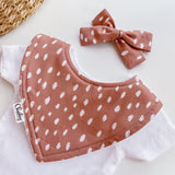 Apricot Dots | Dribble Bib | Bow