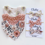 Apricot Dots | Dribble Bib | Bow