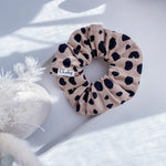 Stone Leopard Linen Cotton Scrunchie