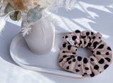 Stone Leopard Linen Cotton Scrunchie